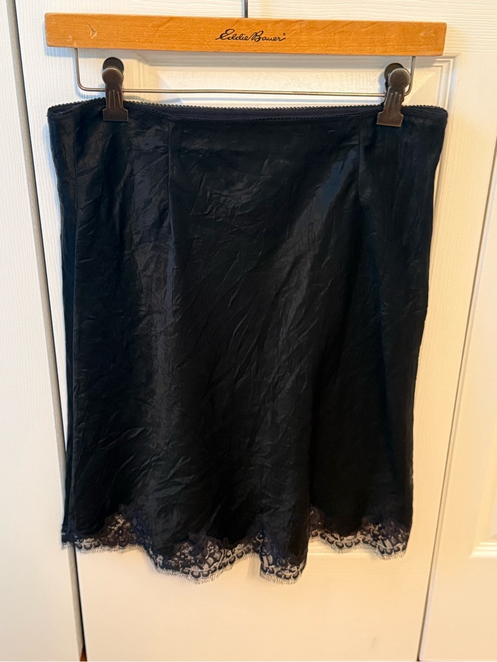 J.Crew Gwen Lace Edge Slip Skirt in Black - Picture 3 of 4